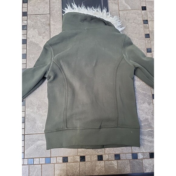 NWT Vintage Aeropostale Womens Knit Sherpa Aviator Bomber Jacket, Green, Small - Picture 10 of 10